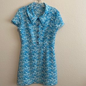 Blue Floral Midi Dress